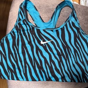 Nike Women's Teal and Black Zebra Sports Bra